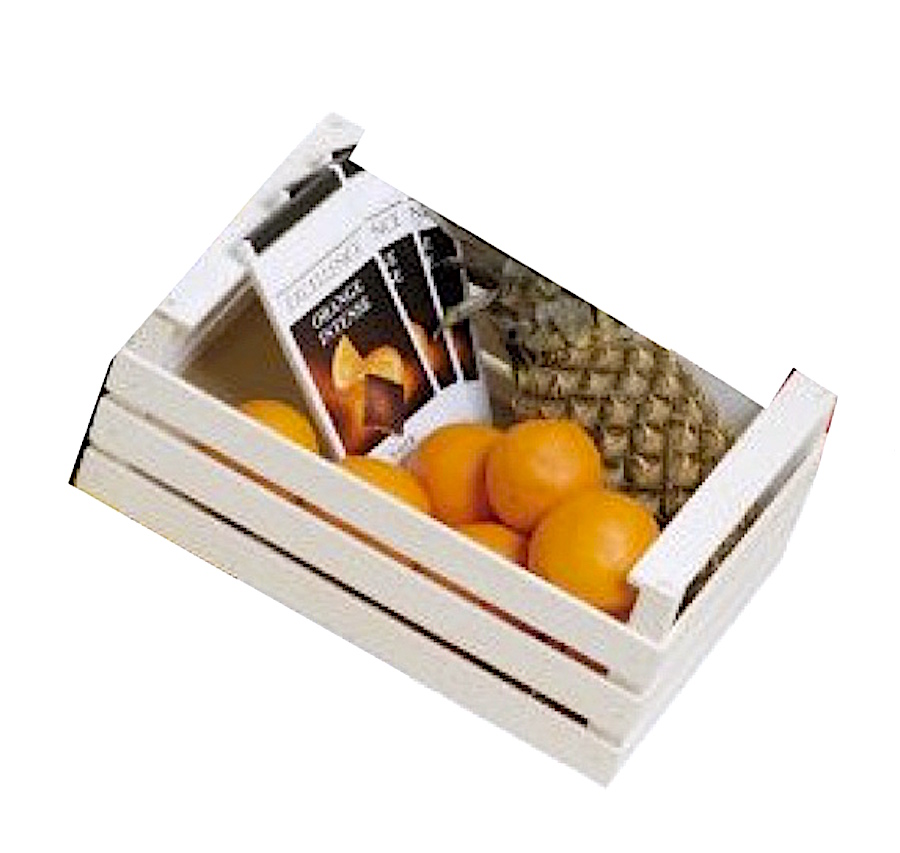 HOLZERNER FRÜCHTKISTE WEISSFARBIGE